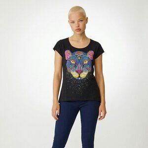 NWT - Ay Guey black jaguar graphic tunic tee 🐆✨